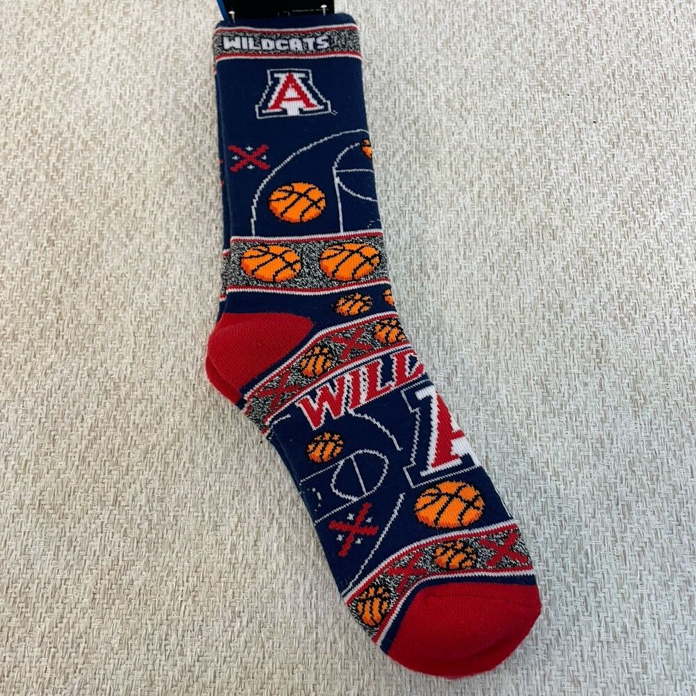 FBF Originals Arizona Wildcats Mens L Size 10 - 13 Crew Socks NWT